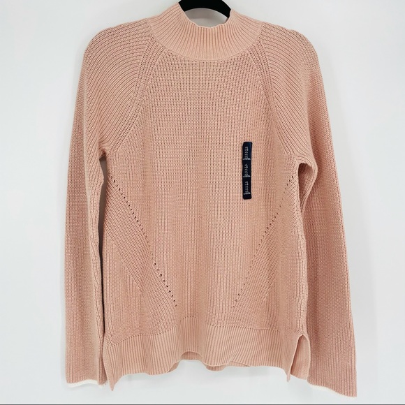 GAP Factory Sweaters - GAP Knit Mock Neck Sweater Chalk Pink